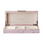 The Addison Ross Pink Chinoiserie Box Collection features a hand-polished rectangular lacquer box with a hinged lid, cream interior, compartments, and Addison Ross branding inside.