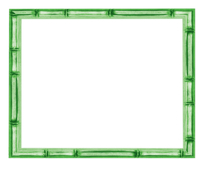 The Green Bamboo Large Notepad by Black Ink features a green bamboo border and a blank white center, ideal for jotting notes or showcasing artwork.