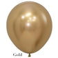 A gold-colored Burton+Burton Solid Balloon is shown against a white background. The word "Gold" is placed at the bottom left of the image. Perfect for complementing live floral arrangements or adding to a stunning balloon bouquet, this item also comes with local delivery options.