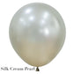 An inflated Solid Balloon from Burton+Burton, in a silk cream pearl color with a slight iridescent sheen, set against a white background. The text "Silk Cream Pearl" is displayed in the bottom left corner. Ideal for pairing with live floral arrangements or adding to a balloon bouquet for local delivery.