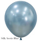 A shiny, light blue Solid Balloon from Burton+Burton with a metallic finish is seen against a white background. The text "Silk Arctic Blue" appears in the bottom left corner, perfect for enhancing any balloon bouquet.