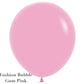 A single inflated pink balloon from Burton+Burton, named "Solid Balloon," with text reading "Fashion Bubble Gum Pink" in the bottom left corner, perfect for pairing with live floral arrangements and available for local delivery.