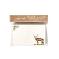 A set of 12 “Forest Walk” place cards by Juliska, each adorned with a delicate watercolor stag in the lower right corner and a small branch illustration in the upper left—ideal for winter gatherings or autumn feasts.