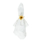 Add a touch of spring to your table with Juliska’s Meadow Walk Daffodil Napkin Ring Set, shown here holding a white napkin with floral eyelets against a white background—an elegant accent for seasonal entertaining.