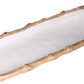 The Beatriz Ball Vida Natural Bamboo Serveware Collection features an oval serving tray with a white surface and bamboo-inspired rim, crafted from luxury melamine for break resistance.