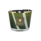 The Baobab Woods Sherwood Candle by Baobab comes in a glass container with a green and white abstract design, a branded front label, and evokes the lush spirit of the English countryside and Sherwood Forest.