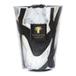 The Baobab Collection Stones Marble Candle by Baobab comes in hand-blown glass with a black, white, and grey marble pattern and a gold-accented label on the front.