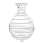 The Bella Bianca Carafe Collection by William Yeoward Crystal features a clear glass carafe with a round base, narrow neck, diagonal white stripes, and 50-oz capacity—perfect for wine. Proposition 65: may expose you to chemicals causing harm in California.