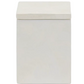 Off-white rectangular canister from the Navagio Bath Collection, featuring a matching lid in spiraled burl resin.