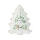 Christmas tree-shaped serving dish from the Juliska Berry & Thread North Pole Serveware Collection, featuring a festive winter village and reindeer scene.
