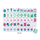 The Oh My Mahjong Tile Collection by Oh My Mahjong features a set of hand-painted tiles, including numbered, flower, and joker tiles, with a unique arrangement and one tile slightly offset to enhance your gaming experience.