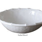 The Beatriz Ball Vida White Bamboo Serveware Collection features a stylish ceramic salad bowl with a scalloped rim—an elegant, versatile piece for any occasion. Shown on a plain background with the label "Salad Bowl" beneath it.