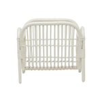 The Makassar Magazine Holder by Pigeon & Poodle features a woven white rattan design and cylindrical frame, adding natural decor to any space against a plain white background.