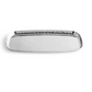 A rectangular, silver-toned metal serving tray with subtly raised edges sits on a white backdrop, crafted from polished stainless steel. Part of the Reflective Bath Collection by Michael Aram, this elegant piece is ideal for organizing bathroom countertop accessories with sophisticated style.