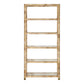 The Briland Etagere by Highland House features a tall, rectangular wooden frame with a light natural finish and five evenly spaced glass shelves.