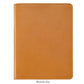 The Graphic Image 9" Leather Notebook features a refillable, closed British Tan leather cover and premium paper, offering a sophisticated way to protect your notes. Displayed against a white background.