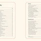 Table of contents from The Brownie Book by Kate Jenkins (Penguin Random House), listing sections and page numbers for Gower Cottage Brownies, classic chocolate brownies, blondies, and a range of other irresistible brownie recipes.