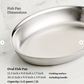 The Hestan Provisions Oval Fish Pan, made of stainless steel and with a 2.12-quart (2L) capacity, is displayed on a white surface. The listed dimensions include measurements for the cooking surface and handles.