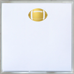 The Black Ink Football Small Paddie features a centered gold football icon near the top of its smooth, white writing surface.