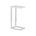 The Clark Acrylic Accent Table by Made Goods features a modern C-shaped design, adding a contemporary touch to any West Palm Beach interior. Shown on a plain white background for a sleek, stylish presentation.