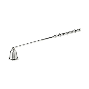 The EDZARD Silver Plated Candle Snuffer features a long handle and bell-shaped end, bringing elegance to your home décor while efficiently extinguishing candles.