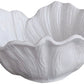 A white ceramic bowl with a ruffled, textured edge inspired by the elegant Beatriz Ball Vida Lettuce Dinnerware Collection, featuring a surface that resembles a flower or cabbage leaf.