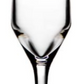 A clear champagne flute from the Simon Pearce Bristol Drinkware Collection, featuring a long stem and narrow, Golden Ratio-inspired bowl, stands upright against a white background.