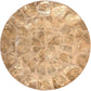The Kim Seybert Capiz Placemat is a round, golden placemat with a textured, segmented design reminiscent of overlapping shells—an elegant decorative accent for your table.