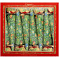 A box of eight Caspari Christmas Tree Collection party crackers, wrapped in green festive paper—ideal for elevating your holiday gift supplies.