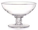 Clear Simon Pearce Stratton Bowl featuring a glass pedestal base with a decorative twisted glass stem.