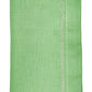 The Kim Seybert Classic Napkin Set by Kim Seybert includes a green linen napkin with visible stitching, "Green" elegantly printed at the bottom, and an embroidered border for timeless charm.