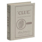 A fabric-wrapped book-style box labeled "Vintage Bookshelf Board Games" by WS Game Company features a fingerprint and magnifying glass design, making it a standout piece from the Vintage Bookshelf Collection.