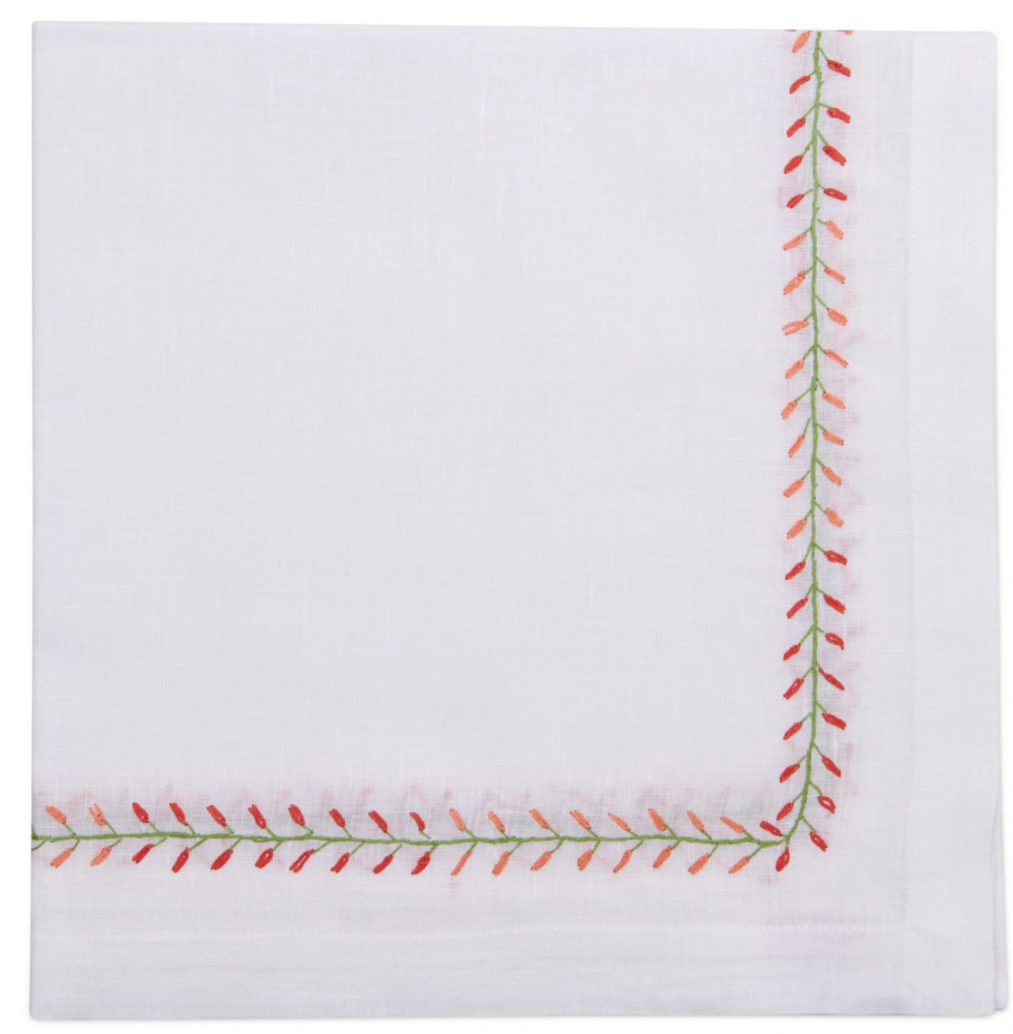 Floral Bud Embroidered Napkin Set