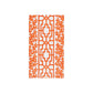 The Caspari Coral And Trellis Collection features a rectangular white towel with orange geometric and coral-like edge patterns—pairs perfectly with FSC-certified or triple-ply napkins for an eco-friendly, stylish table setting.