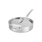 This Italian-made Hestan ProBond® Luxe™ Collection sauté pan with lid and long handle is displayed on a white background.