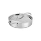 A Hestan ProBond® Luxe™ Collection stainless steel sauté pan with lid and two handles is shown on a white background.
