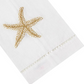 Add a touch of elegance to your home décor with the Haute Home Starfish Coaster & Bath Collection—a white linen napkin featuring an embroidered beige starfish design and a stitched decorative border, crafted from premium linen.