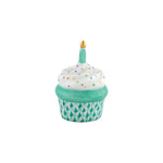 The Herend Cupcake with Candle is a hand-painted porcelain trinket box featuring a green base, white frosting with colorful dots, and a single candle—an artisanal decorative accent.