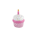 The Herend Cupcake with Candle is a hand-painted porcelain container featuring a pink base, white frosting with colored dots, and a gold-tipped candle—an ideal decorative accent for any room.