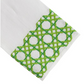Introducing the Cane Bath Collection by Haute Home: White Italian linen, featuring a geometric green and teal embroidered pattern along one edge—an elegant choice for a tissue box cover or refined tip towel.