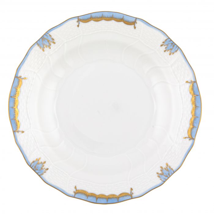 Herend Princess Victoria Light Blue Collection plate, hand painted porcelain with a scalloped edge and elegant blue and gold accents inspired by Queen Victoria’s era.