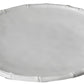 A round, white plate from the Beatriz Ball Vida White Bamboo Dinnerware Collection features a slightly raised, textured rim and is photographed against a white background.