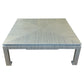 The CFW-21 Custom Cocktail Table by T3 Custom Furniture features a light wood finish and geometric surface pattern with straight, right-angle legs—ideal for modern spaces. Pairs perfectly with Soho Hemp Blue and Gray décor.
