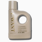 Beige bottle of L’Avant Collective Ambre Santal Collection laundry detergent with a circular handle cutout, gold text, and a sandalwood fragrance.