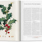 An open book, A Garden Eden by Taschen, displays a botanical illustration of a holly branch with leaves and red berries on the left, and an article titled "On the diversity of the plant kingdom" on the right—a true TASCHEN classic.