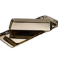 The Zodax Park Lane Versatile Rectangle Tray Collection features three gold-colored steel trays, stacked stylishly on a white background for a striking decorative accent.