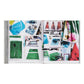 An open book titled “Erdem” by Rizzoli showcases collaged images of artwork, paper models, dress designs, and a variety of crafting or printing techniques across both pages, evoking the signature style of the acclaimed British designer.
