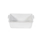 The Juliska Berry & Thread Whitewash 9" Square Baker, featuring handles on both sides and part of the elegant Berry & Thread Collection, is shown on a plain white background.