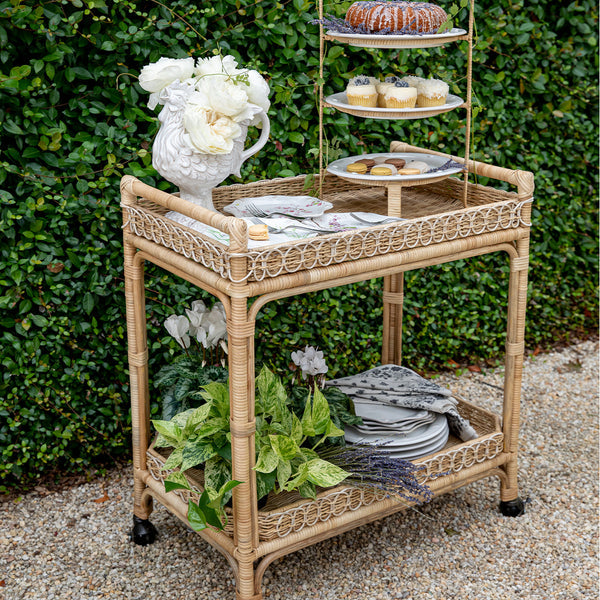 Juliska Provence Rattan Bar Cart - Thumbnail 3