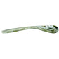 The Nashi Home Serveware Collection, Forest, features a curved glass spoon with a marbled green and white pattern—an eye-catching accent for serving or decor from Nashi Home, shown side view on a white background.